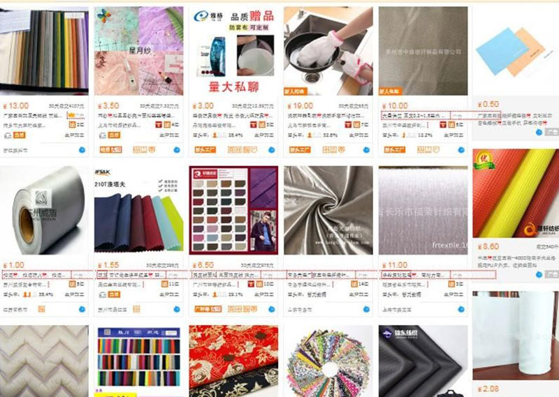 Nhập vải trên Taobao