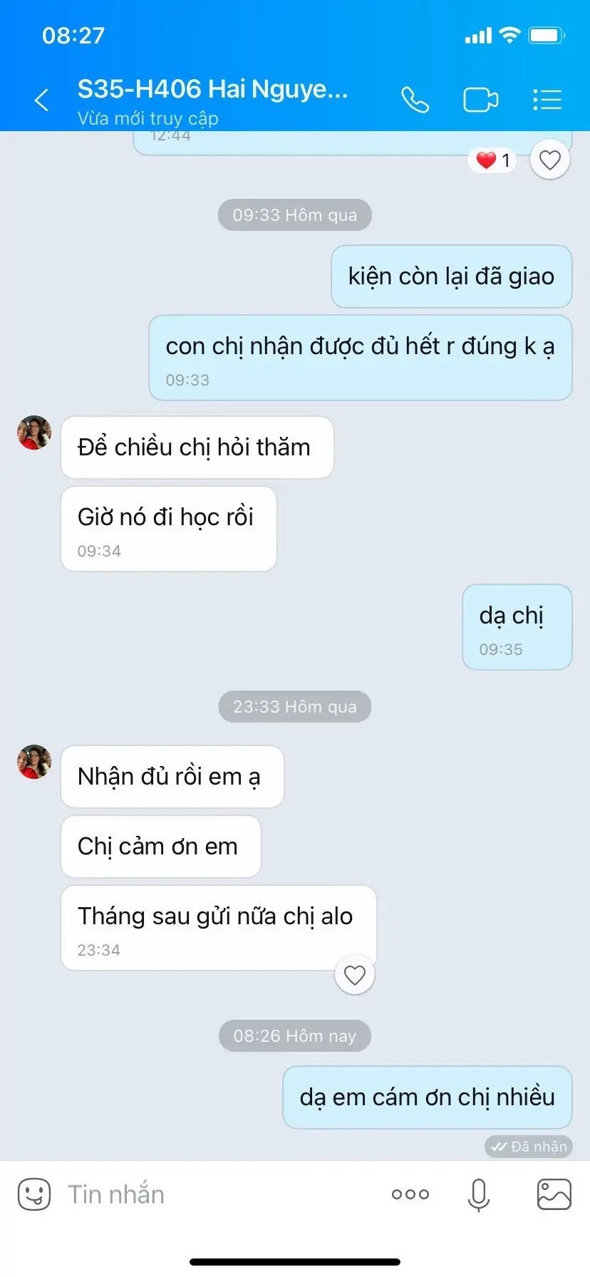 phản hồi của khách hàng