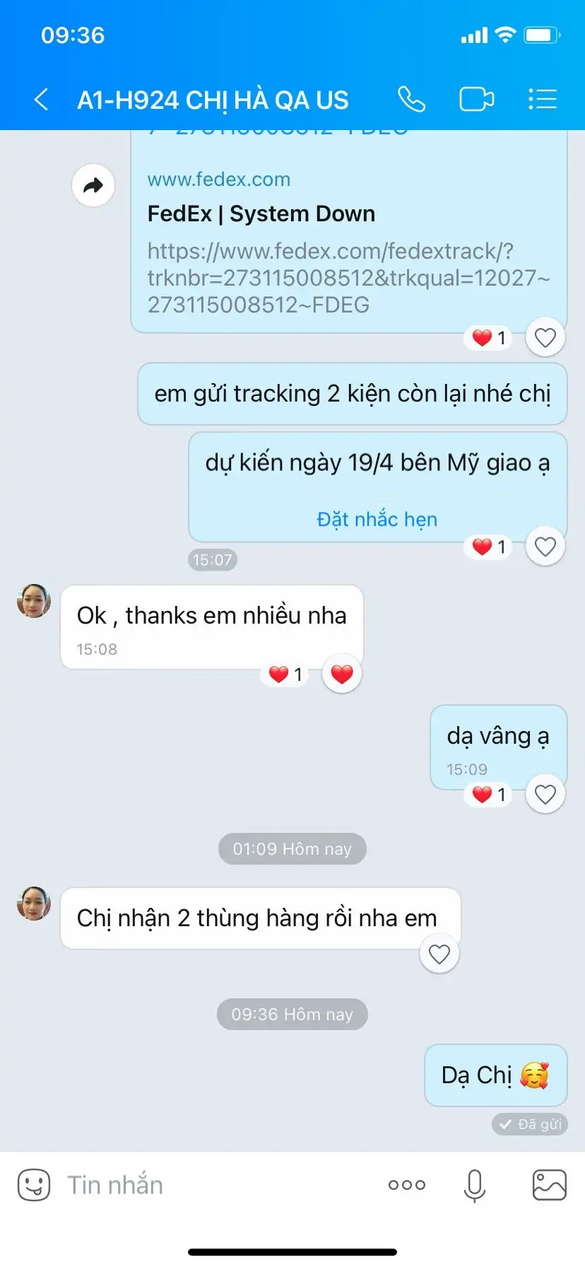 phản hồi của khách hàng